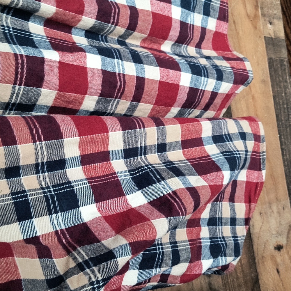Ridgecut Tough Plaid Wear Red Blue Beige Long Sleeve Heavy Weight Flannel Sz XL - Picture 8 of 9